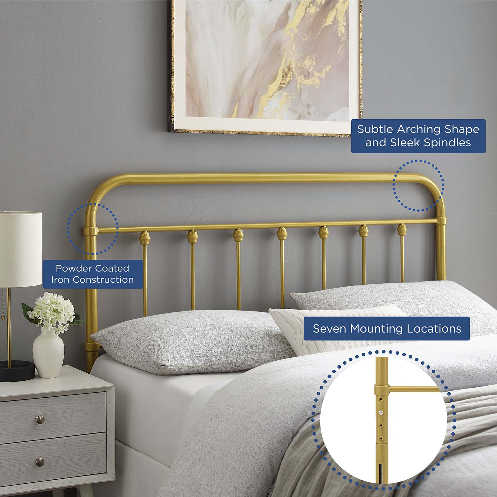 Sage Metal Twin Headboard by Modway