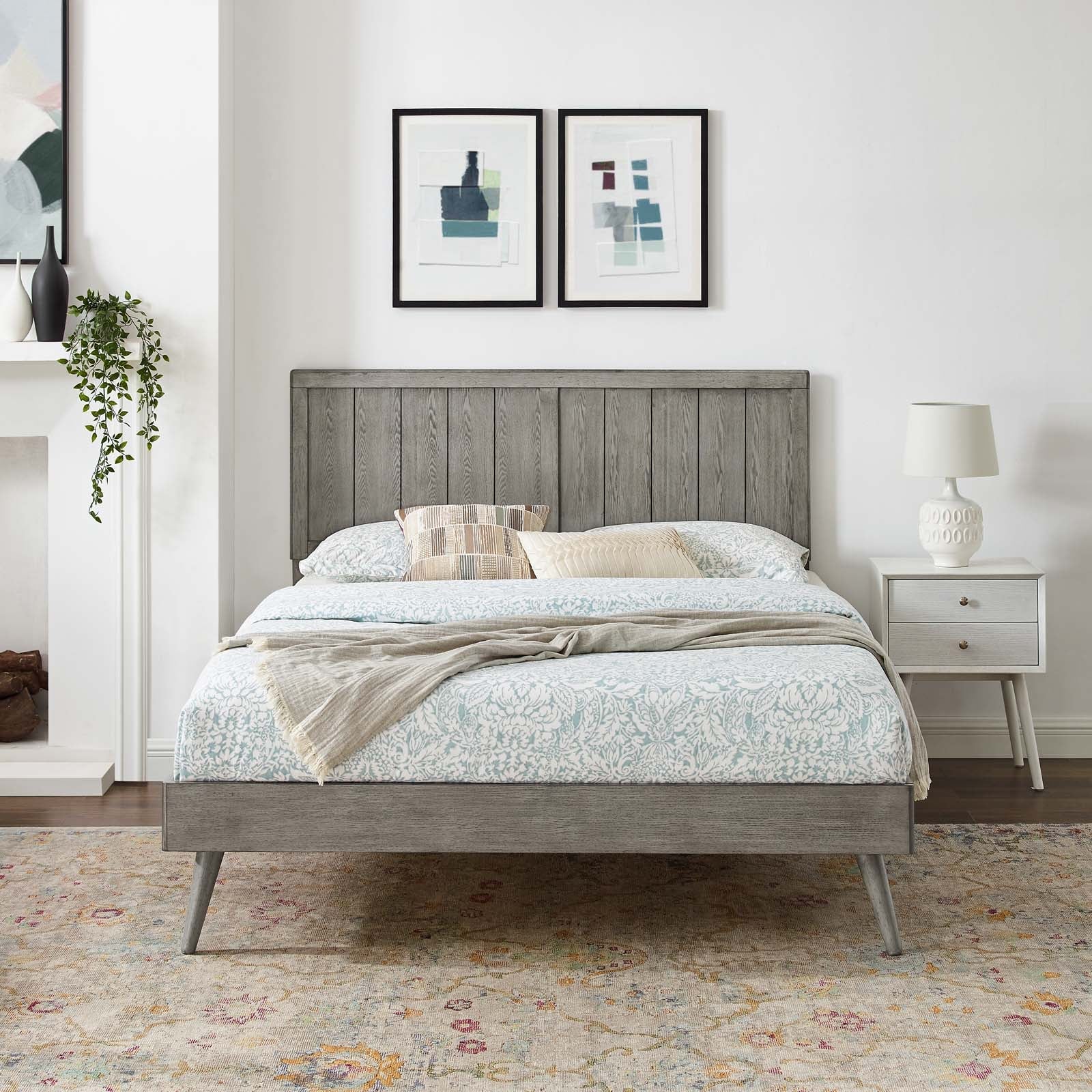 Alana Wood Queen Platform Bed With Splayed Legs by Modway