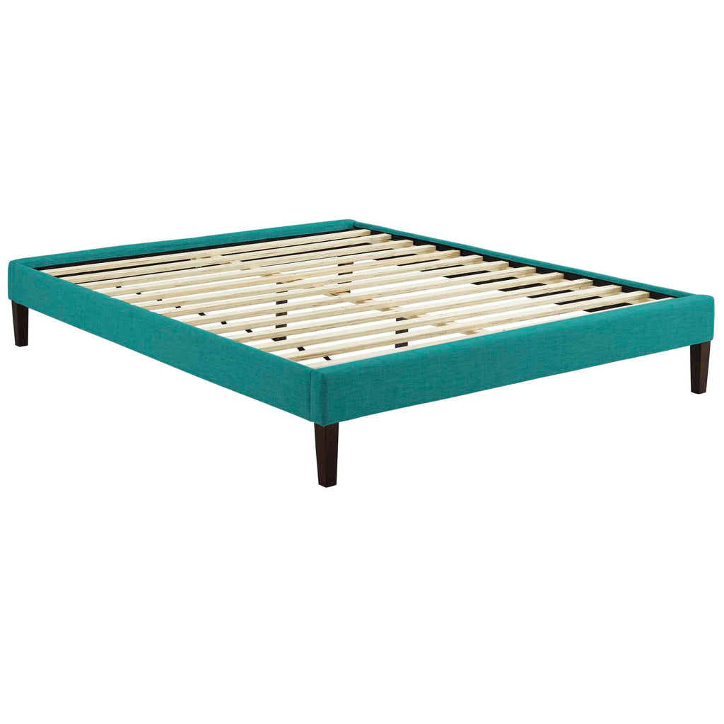Tessie Fabric King Bed Frame with Squared Tapered Legs by Modway