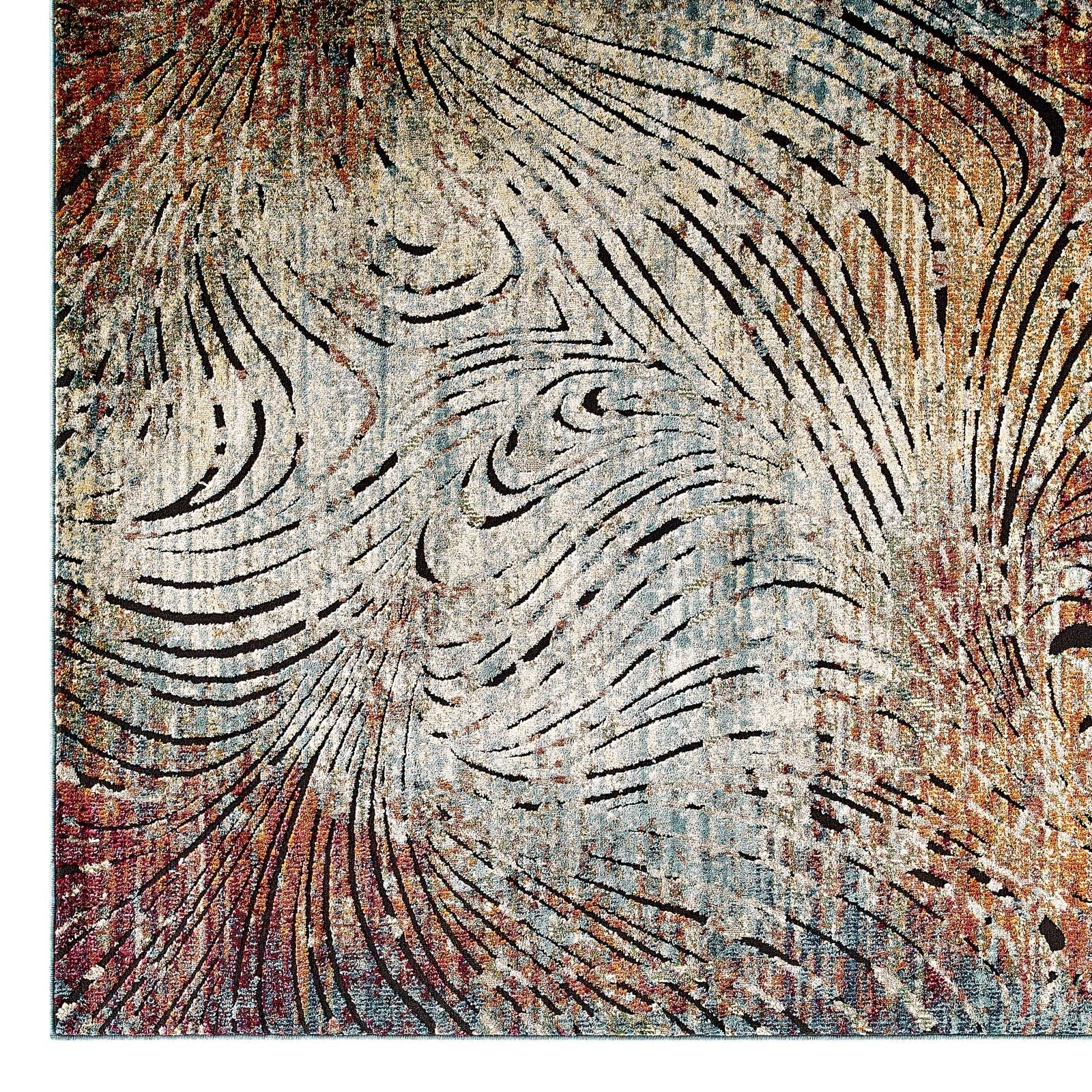 Tribute Ember Contemporary Modern Vintage Mosaic 5x8 Area Rug in Multicolored