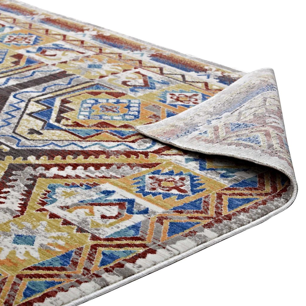 Florita Distressed Southwestern Aztec 4x6 Area Rug by Modway
