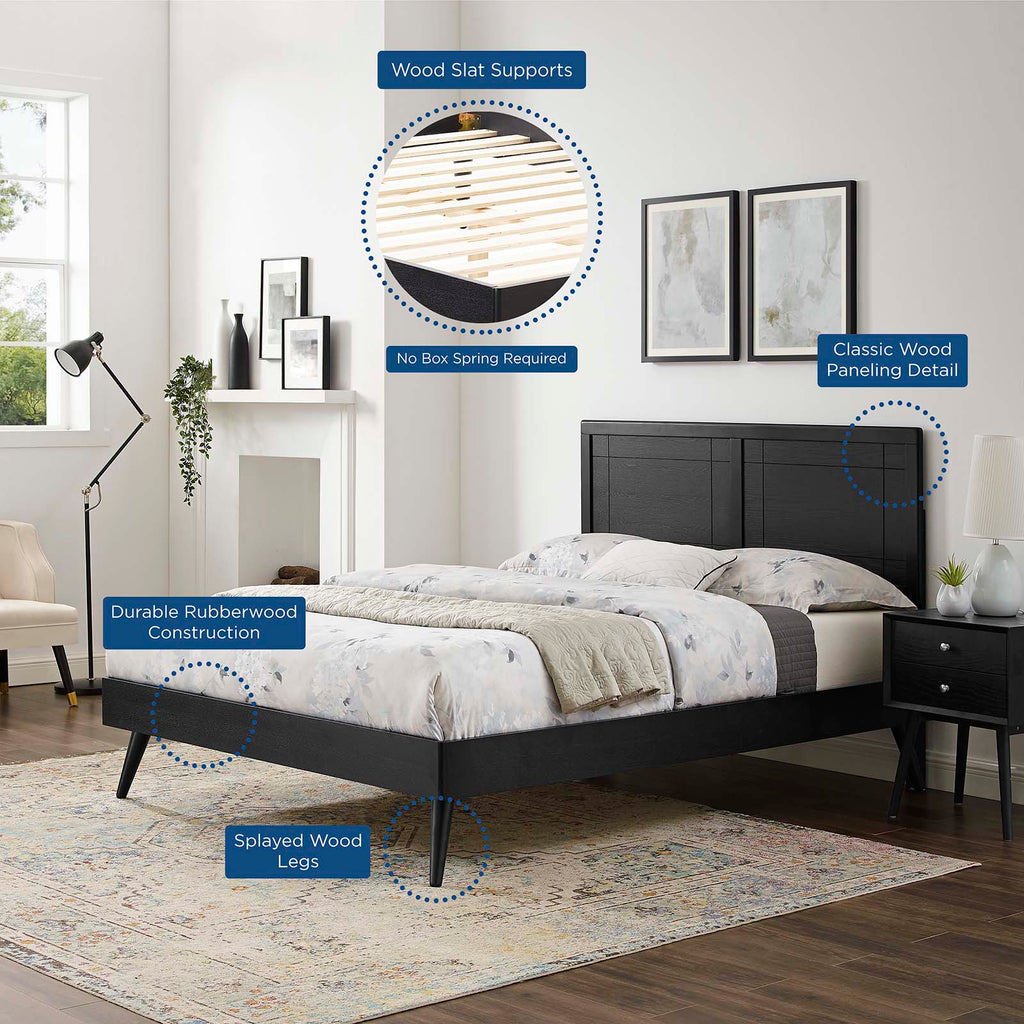Marlee Wood King Platform Bed With Splayed Legs by Modway