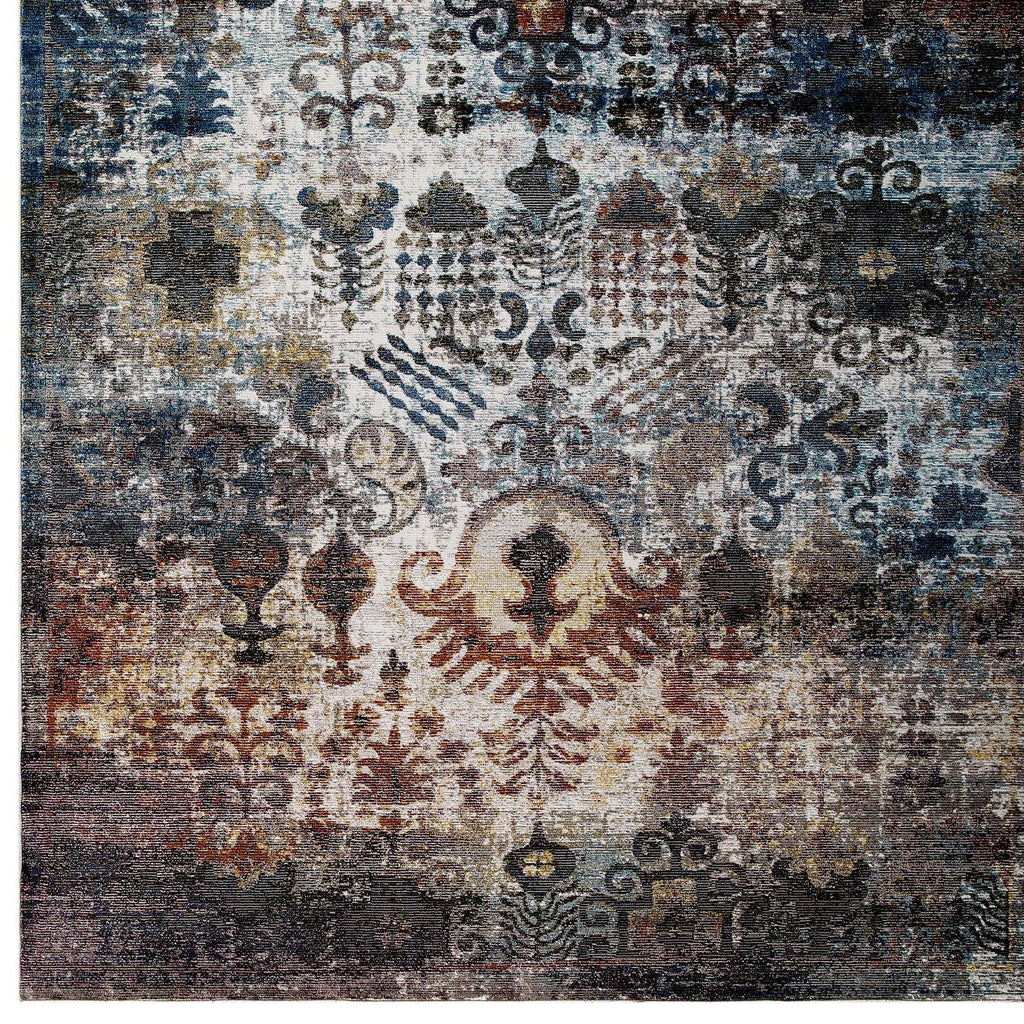 Success Tahira Transitional Distressed Vintage Floral Moroccan Trellis 4x6 Area Rug by Modway