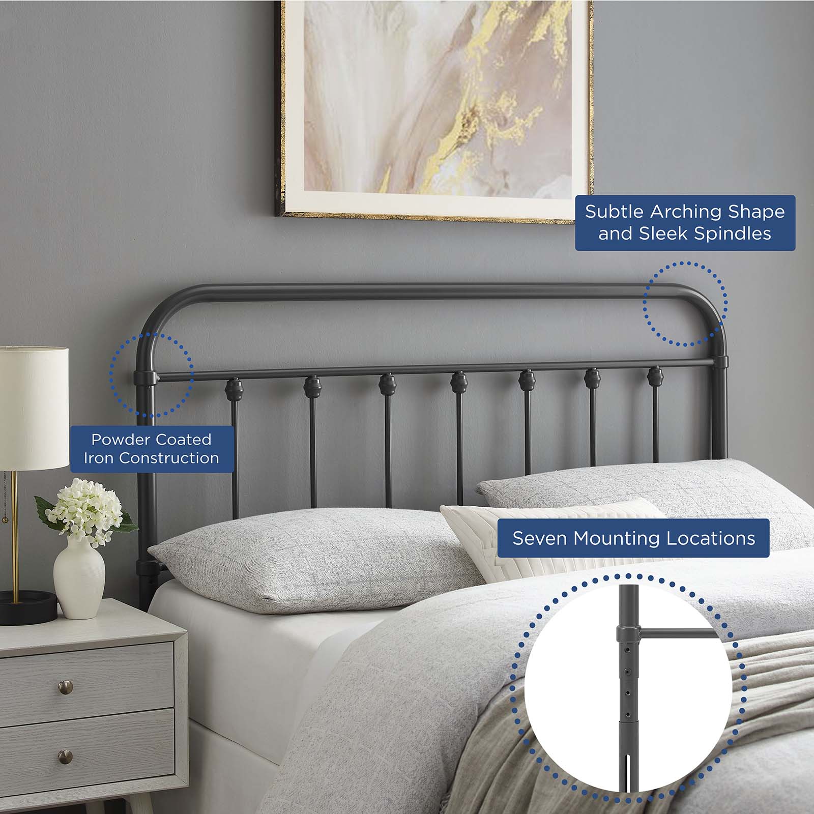 Sage Metal King Headboard by Modway