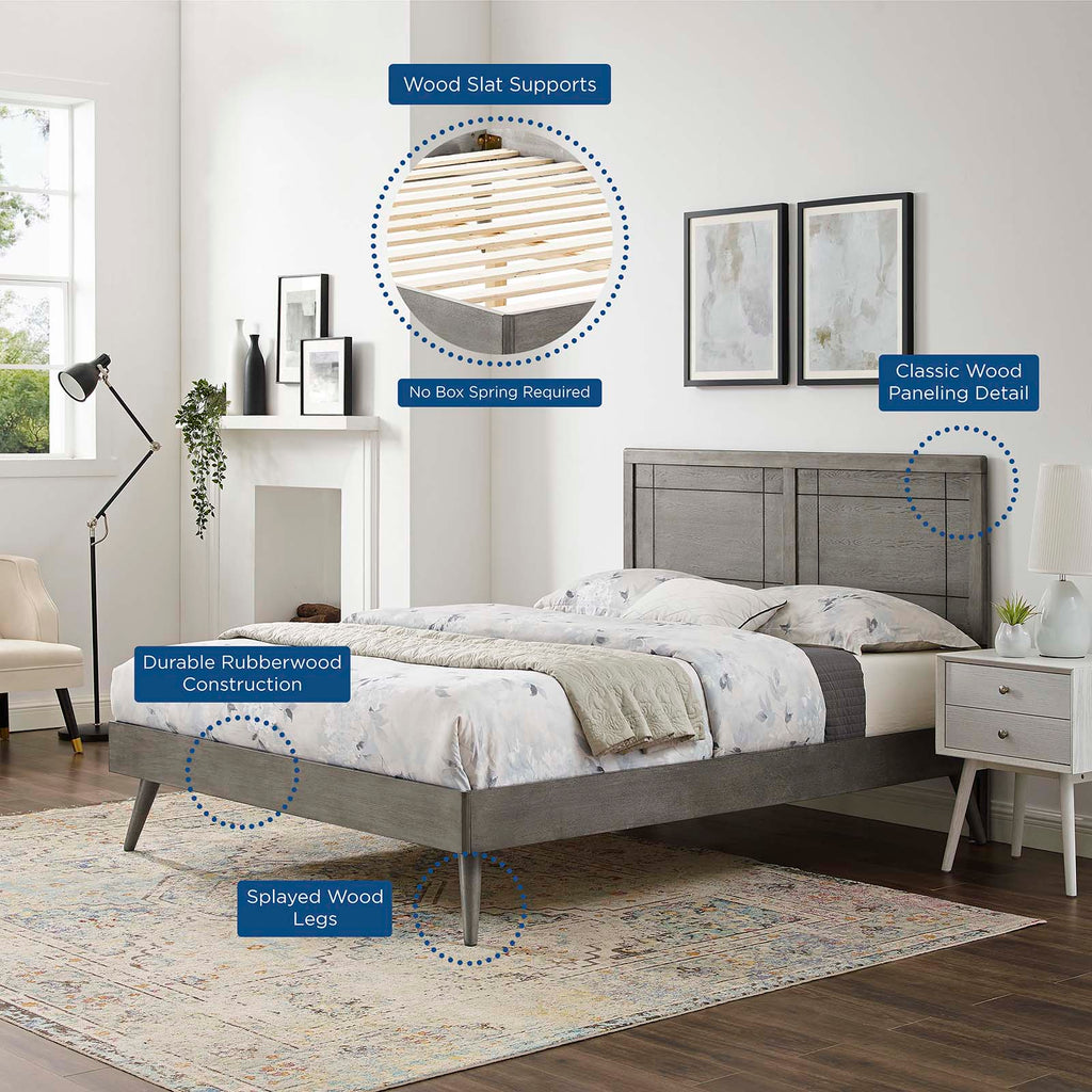 Marlee Wood Twin Platform Bed With Splayed Legs by Modway