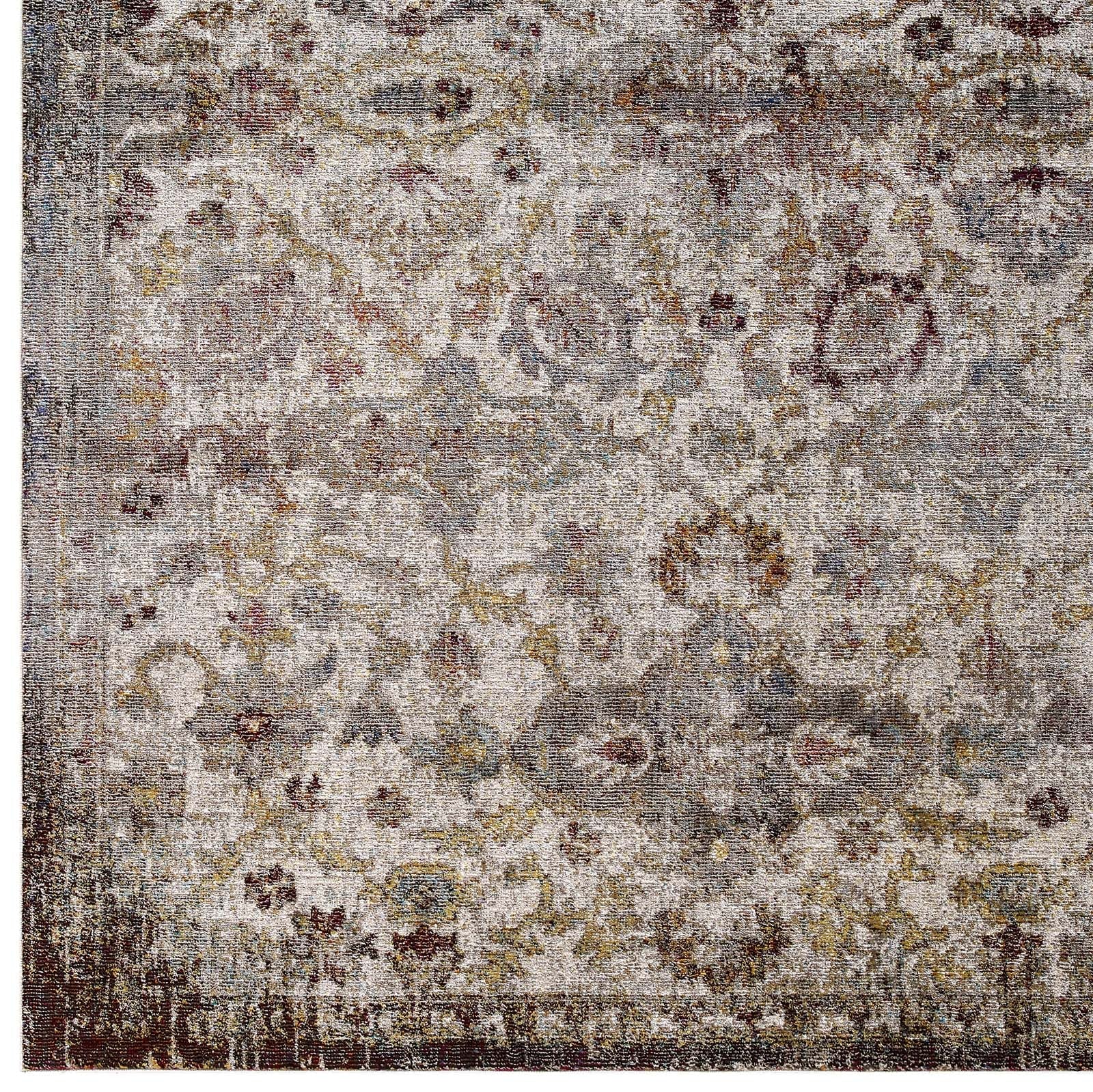Success Kaede Distressed Vintage Floral Moroccan Trellis 5x8 Area Rug by Modway