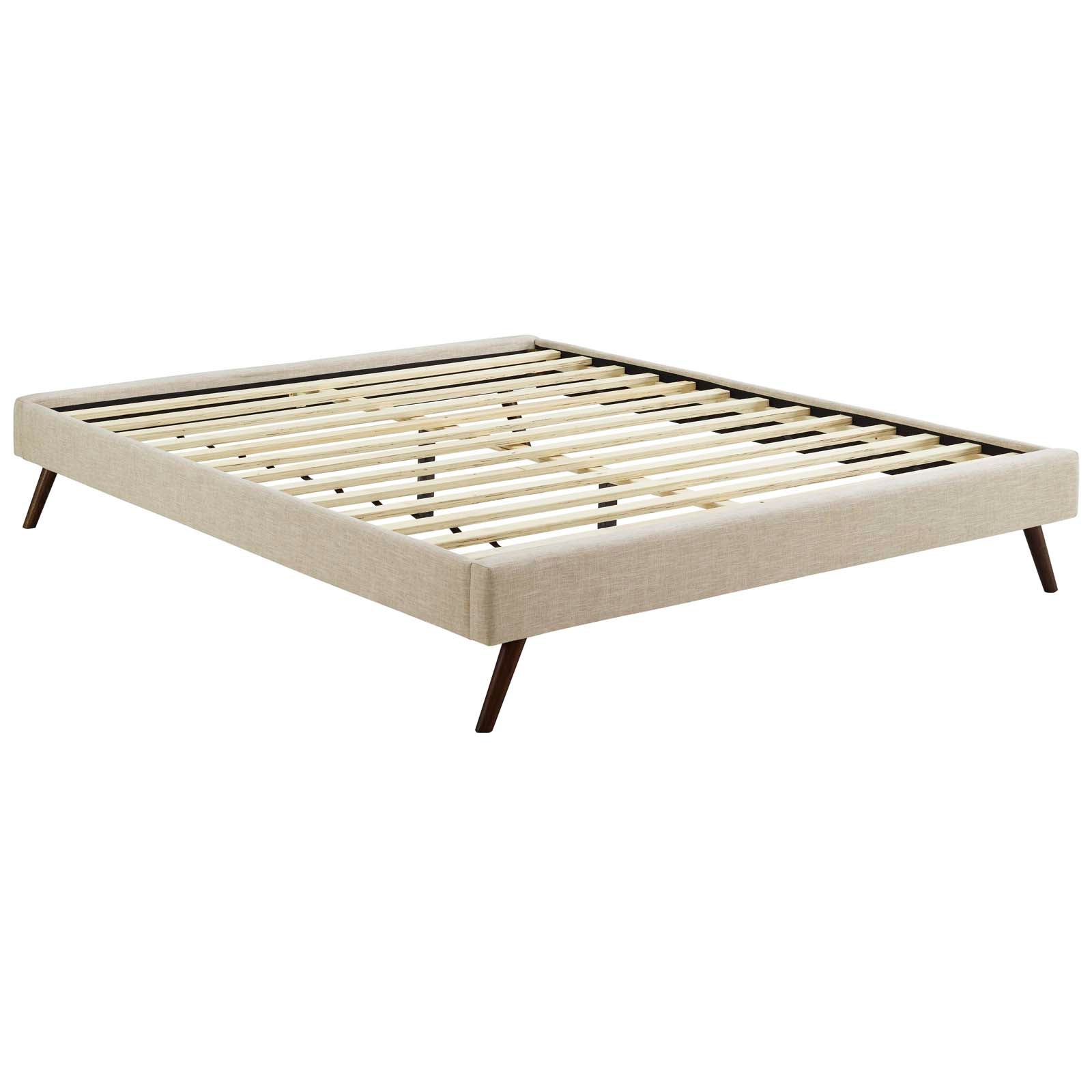 Loryn Fabric Queen Bed Frame with Round Splayed Legs by Modway