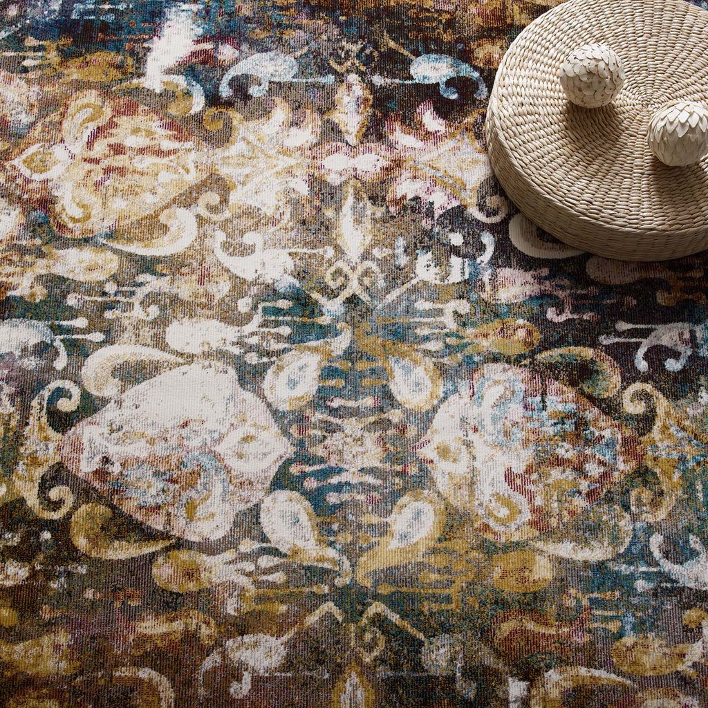 Success Jayla Transitional Distressed Vintage Floral Moroccan Trellis 4x6 Area Rug by Modway