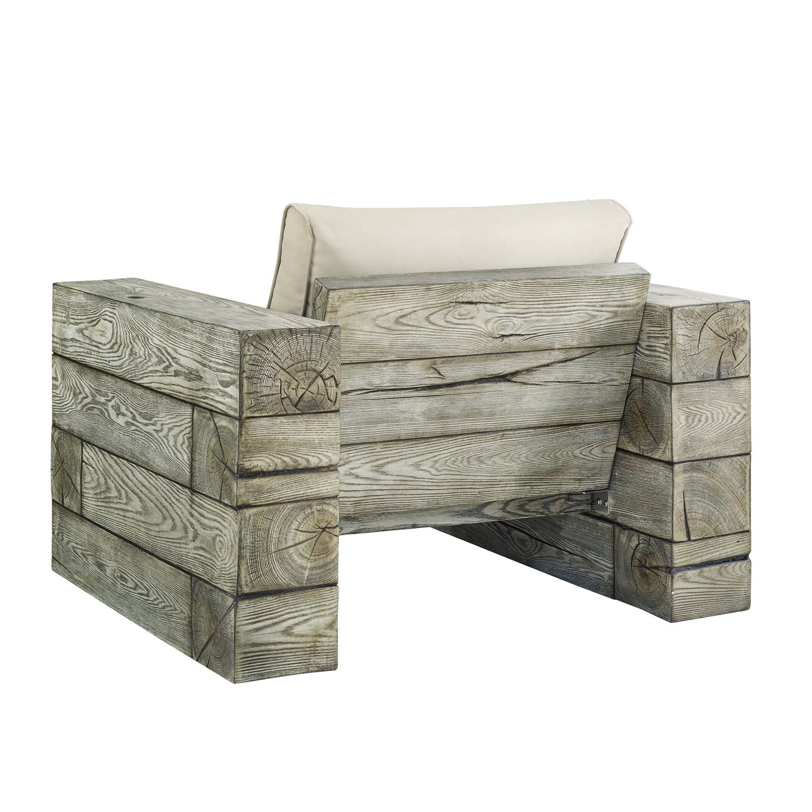 Manteo Rustic Coastal Outdoor Patio Sunbrella¨  Lounge Armchair