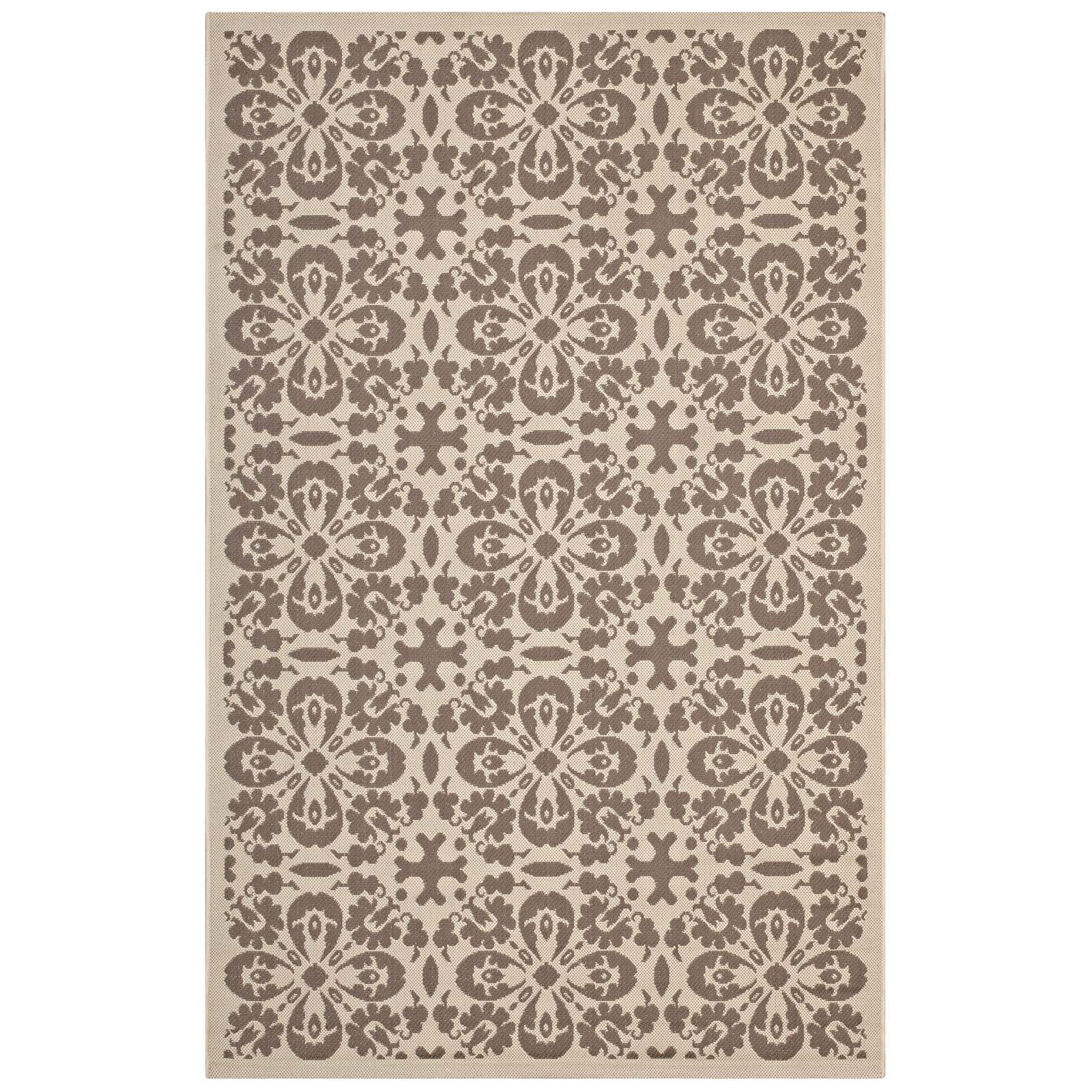 Ariana Vintage Floral Trellis Indoor and Outdoor 5x8 Area Rug by Modway