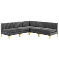 Triumph 5-Piece Channel Tufted Performance Velvet Sectional Sofa by Modway