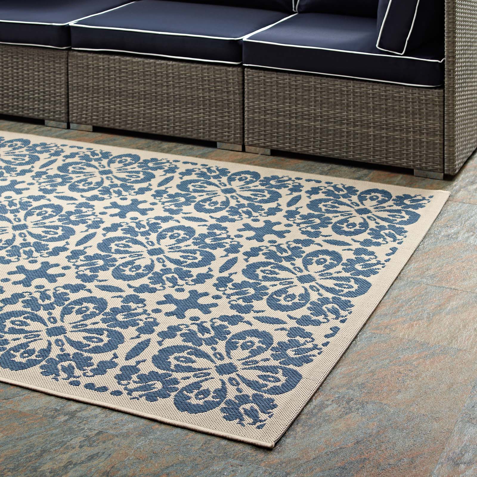Ariana Vintage Floral Trellis Indoor and Outdoor 5x8 Area Rug by Modway
