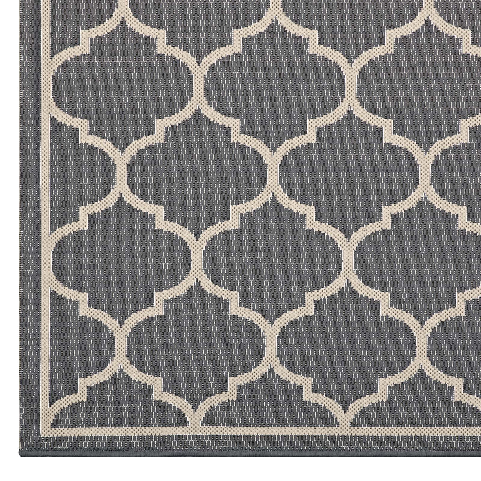 Avena Moroccan Quatrefoil Trellis Indoor and Outdoor 5x8 Area Rug by Modway