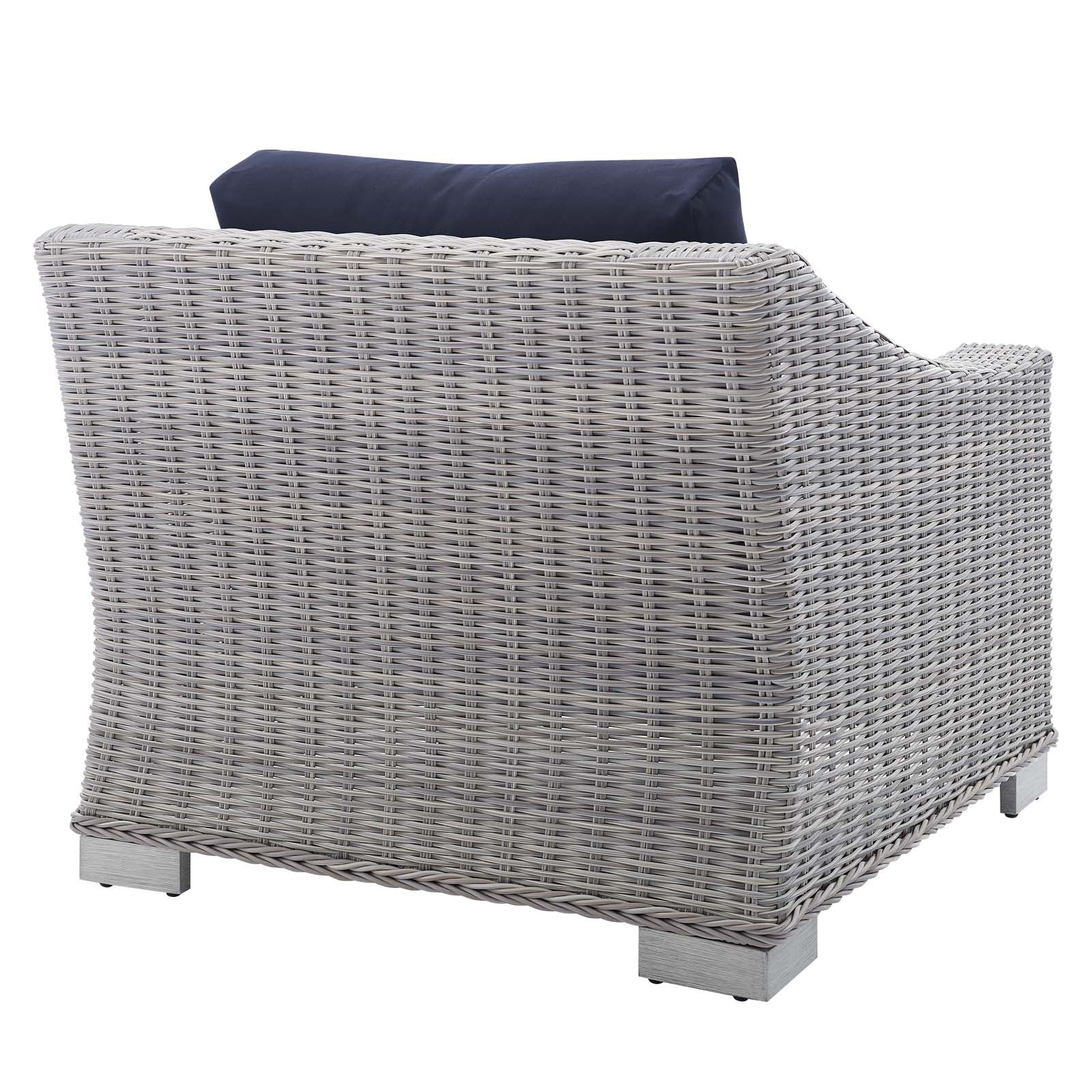 Conway 2-Piece Sunbrella¨ Outdoor Patio Wicker Rattan Armchair and Ottoman Set by Modway