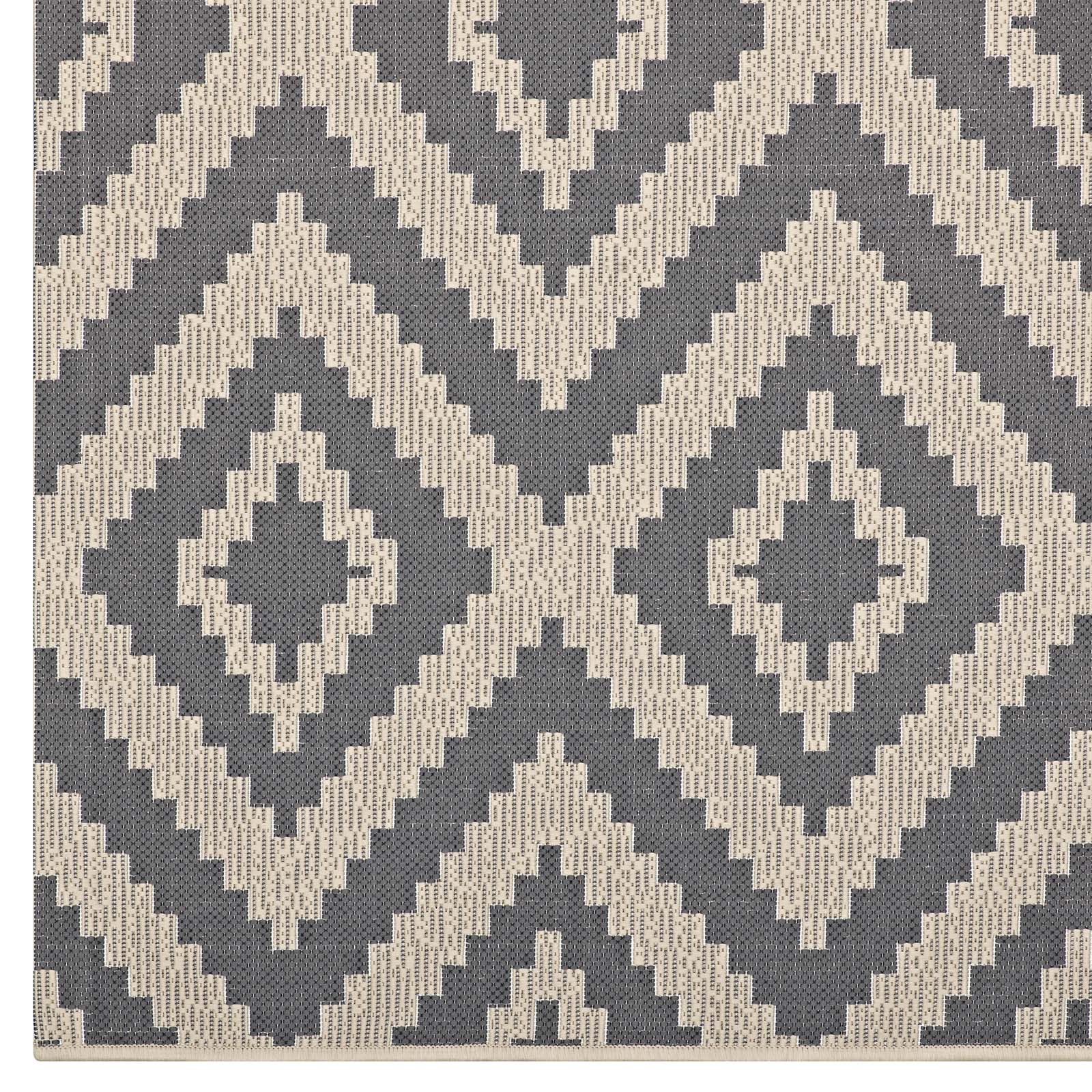 Jagged Geometric Diamond Trellis Indoor and Outdoor 8x10 Area Rug by Modway