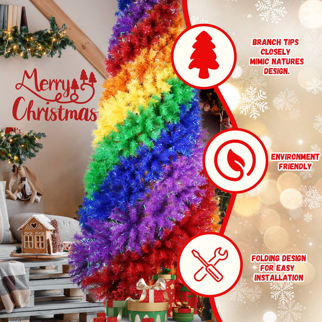 6ft Rainbow Spiral Christmas Tree