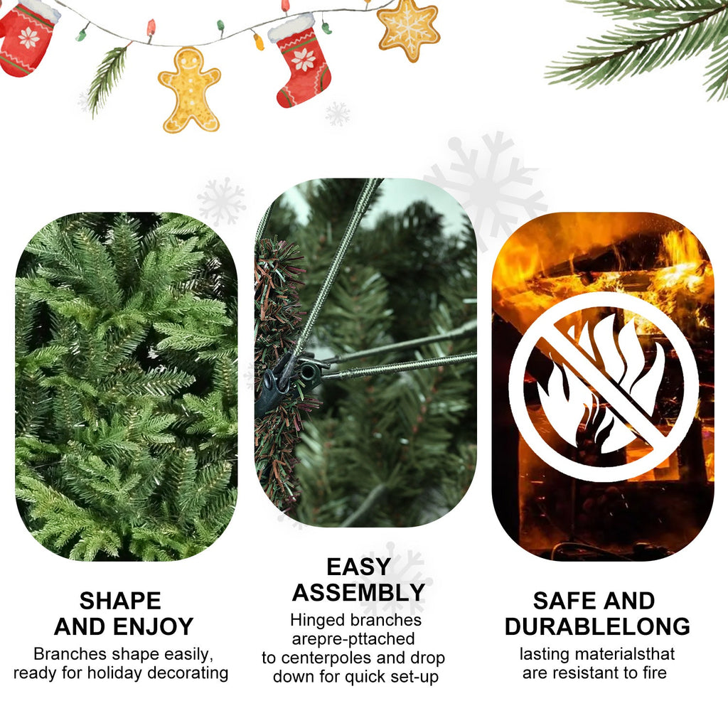 6.5ft Artificial Christmas Tree, Premium Hinged Pine