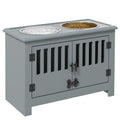 PawHut Large Elevated Dog Bowls with Storage Cabinet