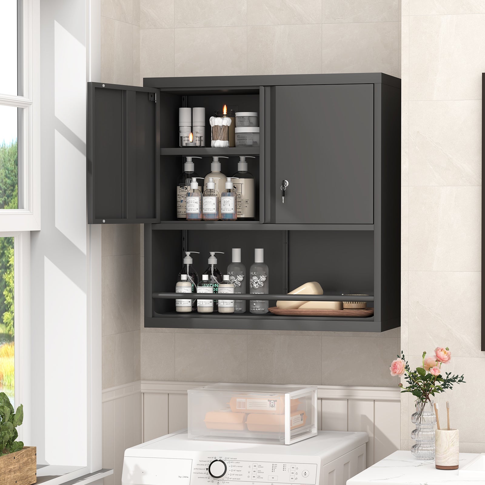 Metal Adjustable 2 Doors Storage Cabinet