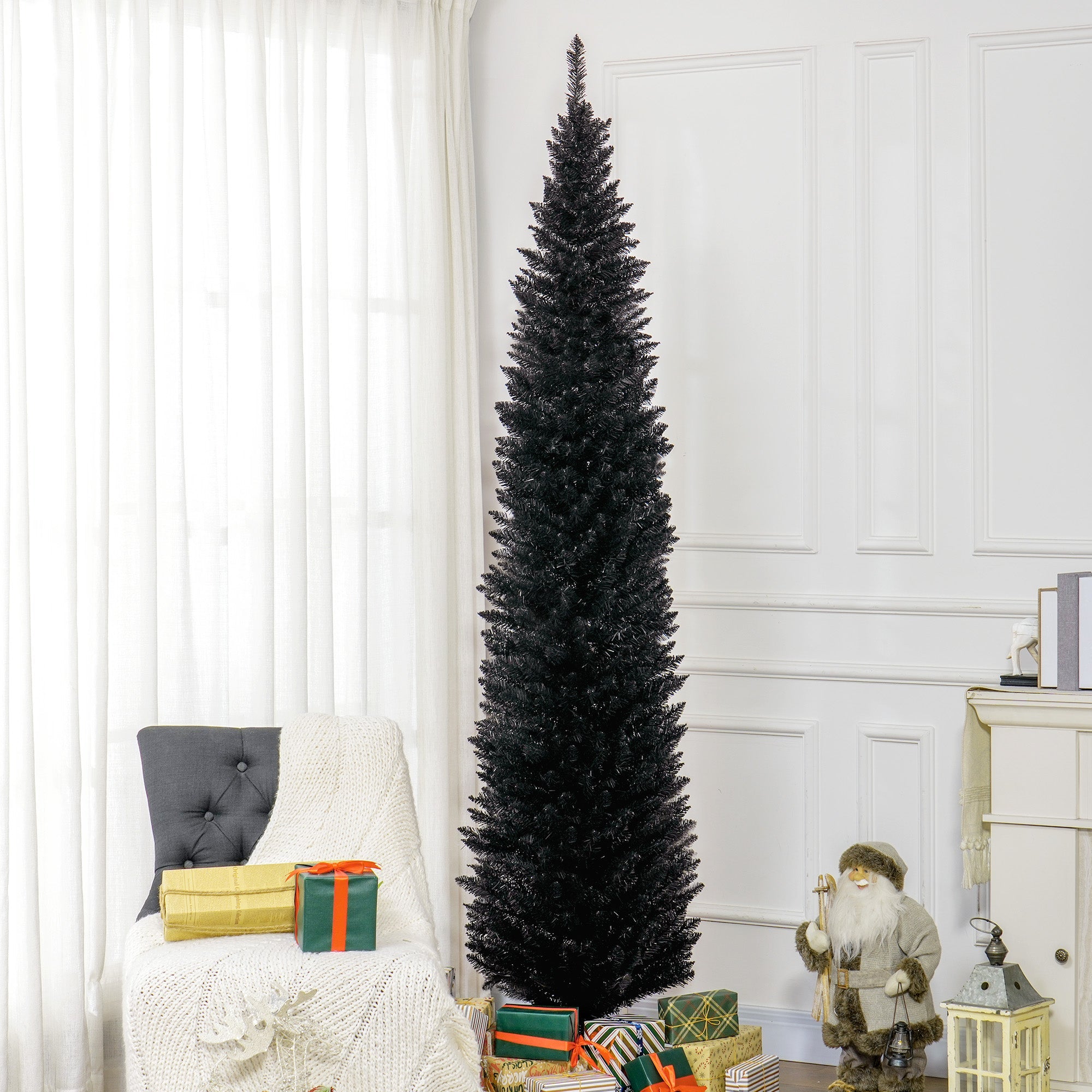 HOMCOM 8' Artificial Pencil Christmas Tree