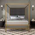 Modern Gold Metal Canopy Bed