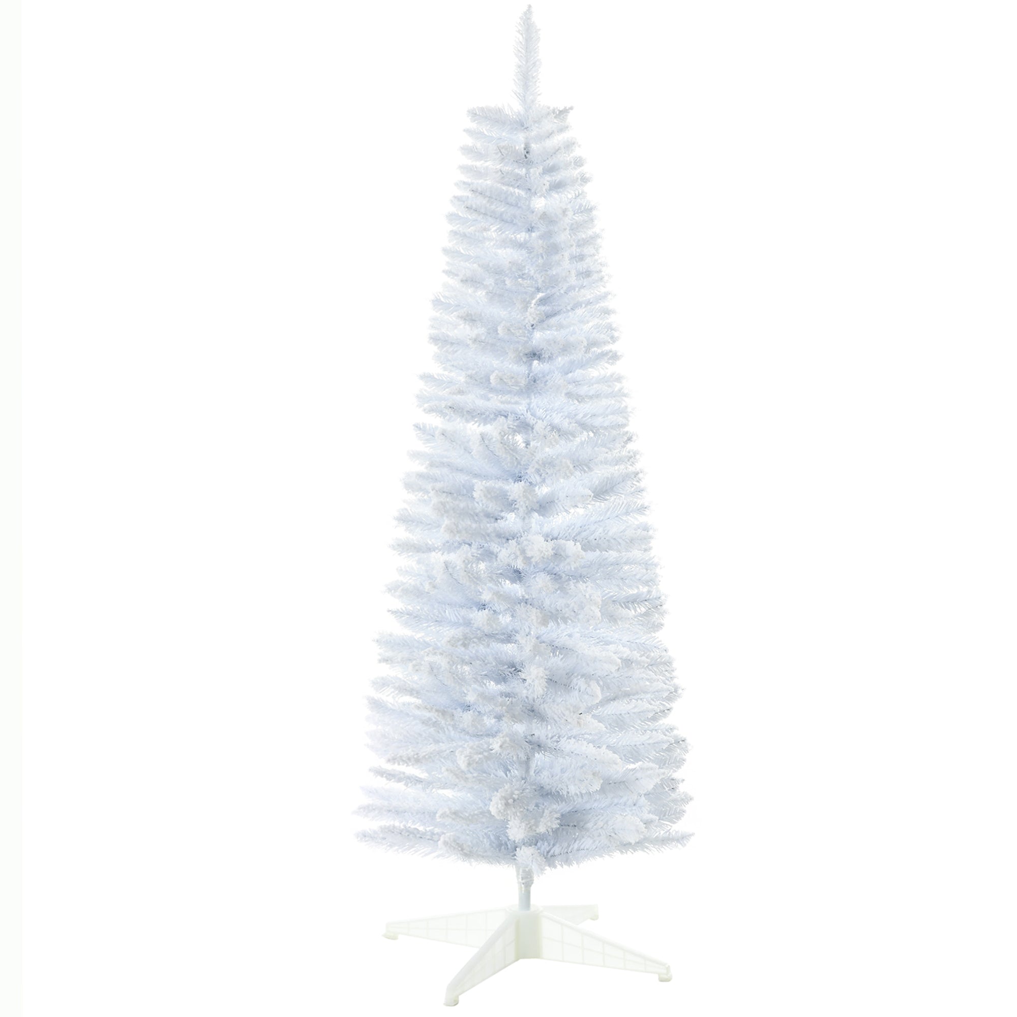 HOMCOM 5' Snow Flocked Artificial Pencil Christmas Tree
