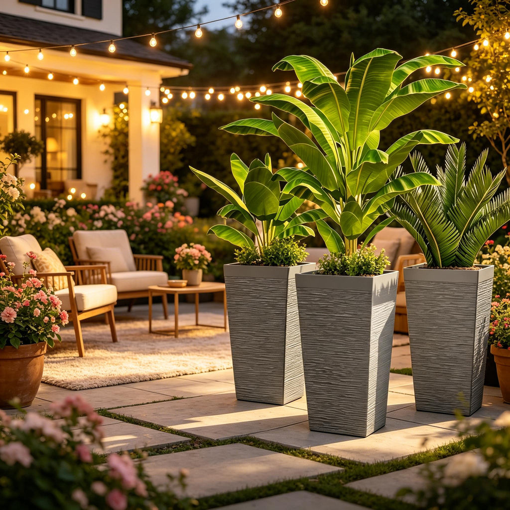 Stackable Design Tapered Planters - 3 Piece Set