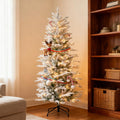Artificial Flocked Christmas Tree with Warm Lights