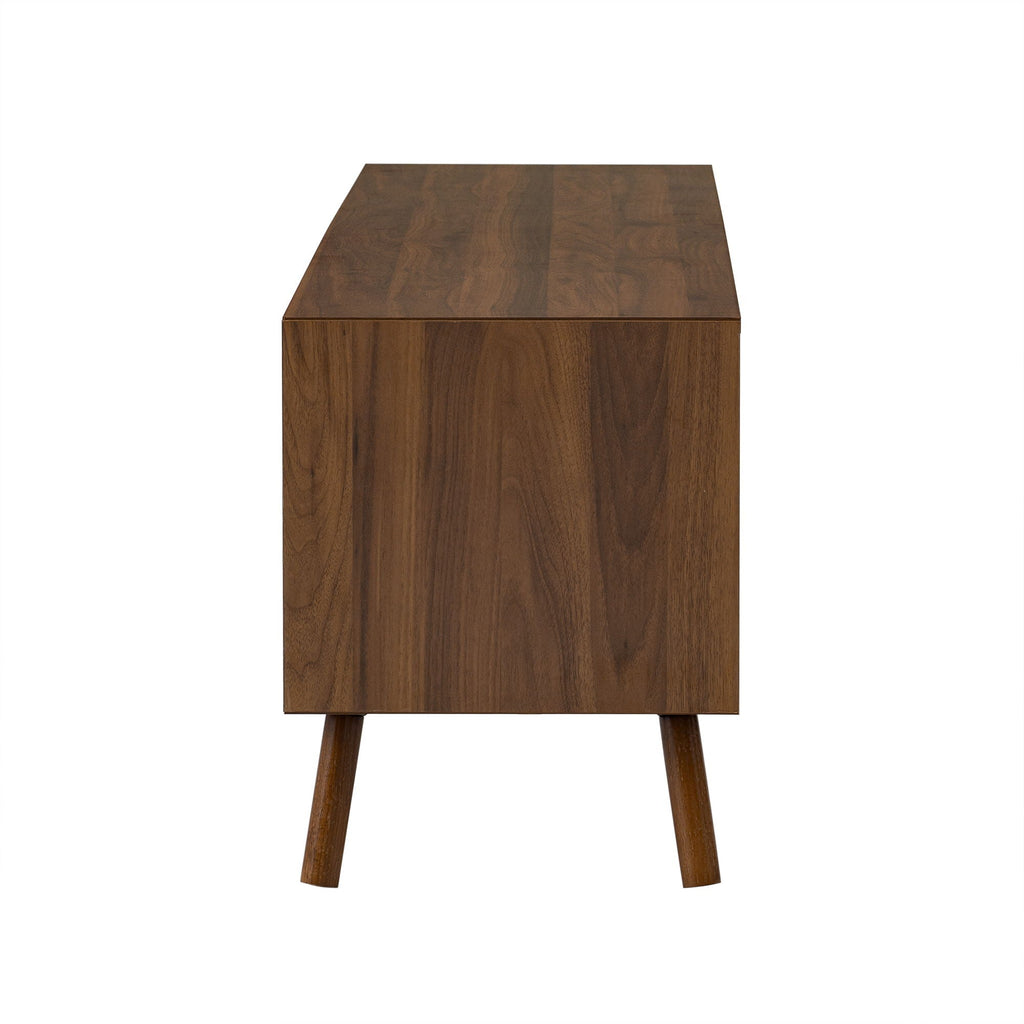 TV Stand With Soft Closing Hinges And Cable Management - Walnut