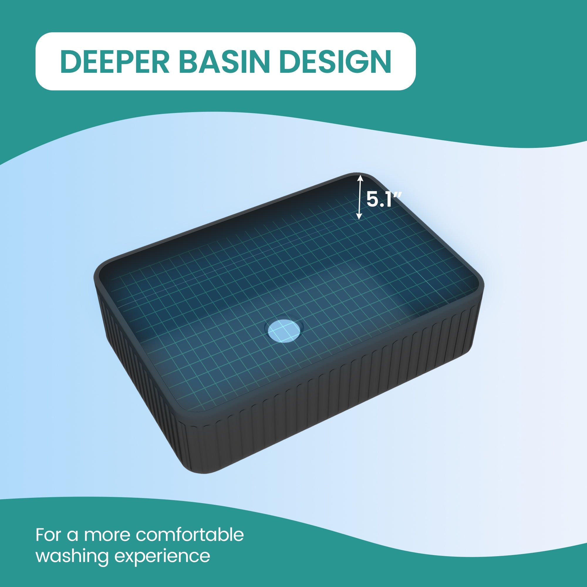 BB17 Integrated Black Ceramic Bathroom Vanity Sink