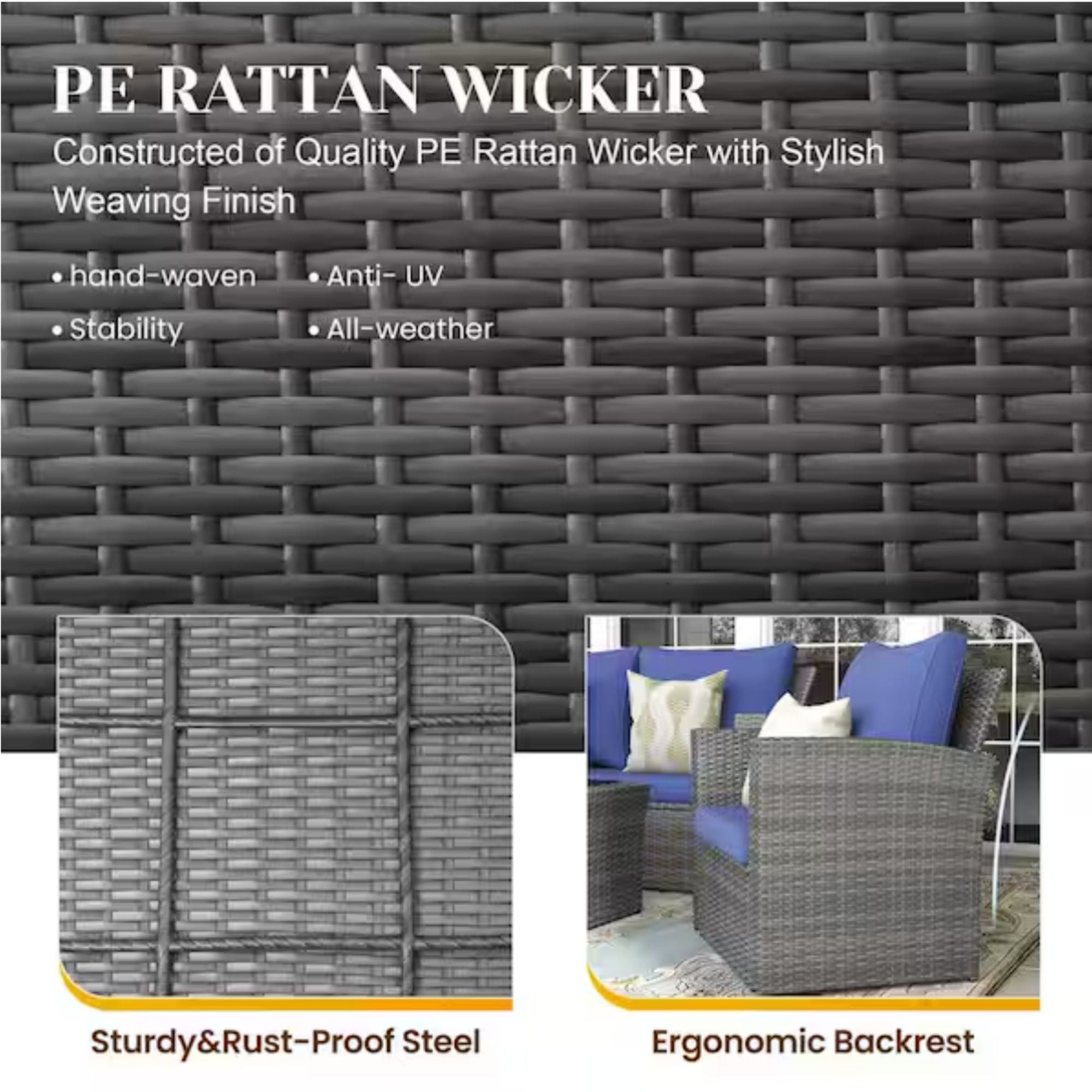Modern Patio Set With Table And Cushions