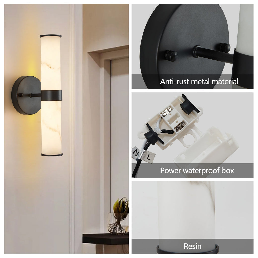 Resin Imitation Marble Texture Wall Light - Set of 2