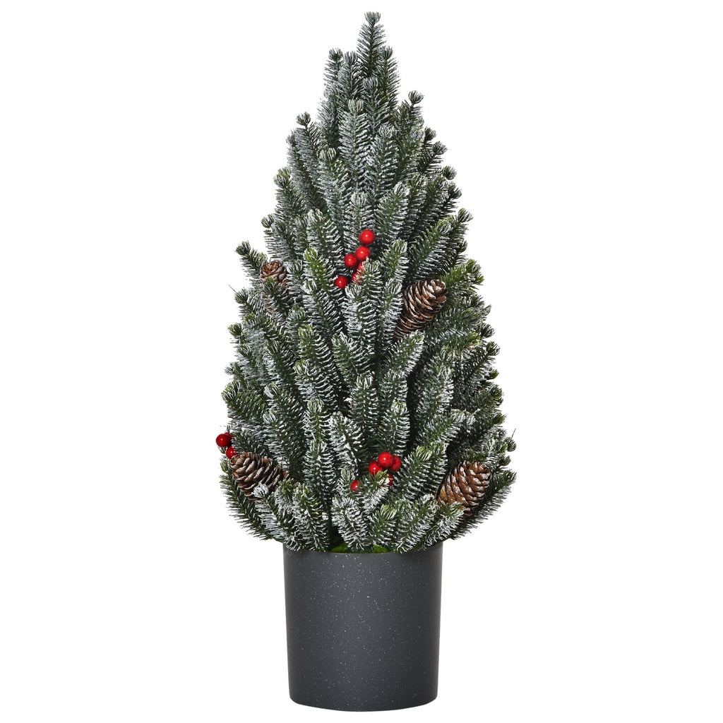 HOMCOM 18" Tall Unlit Miniature Snow-Flocked Tabletop Christmas Tree