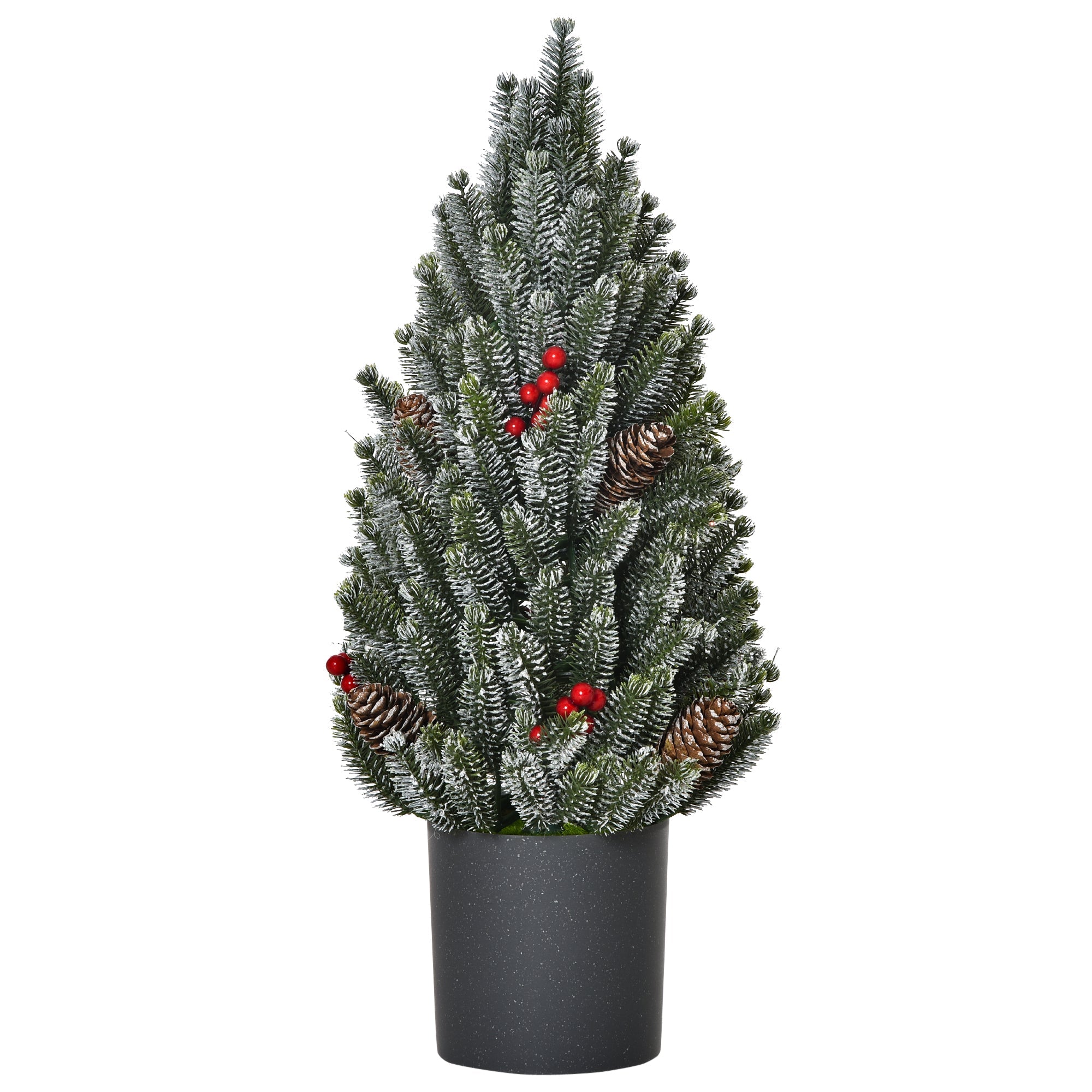 HOMCOM 18" Tall Unlit Miniature Snow-Flocked Tabletop Christmas Tree