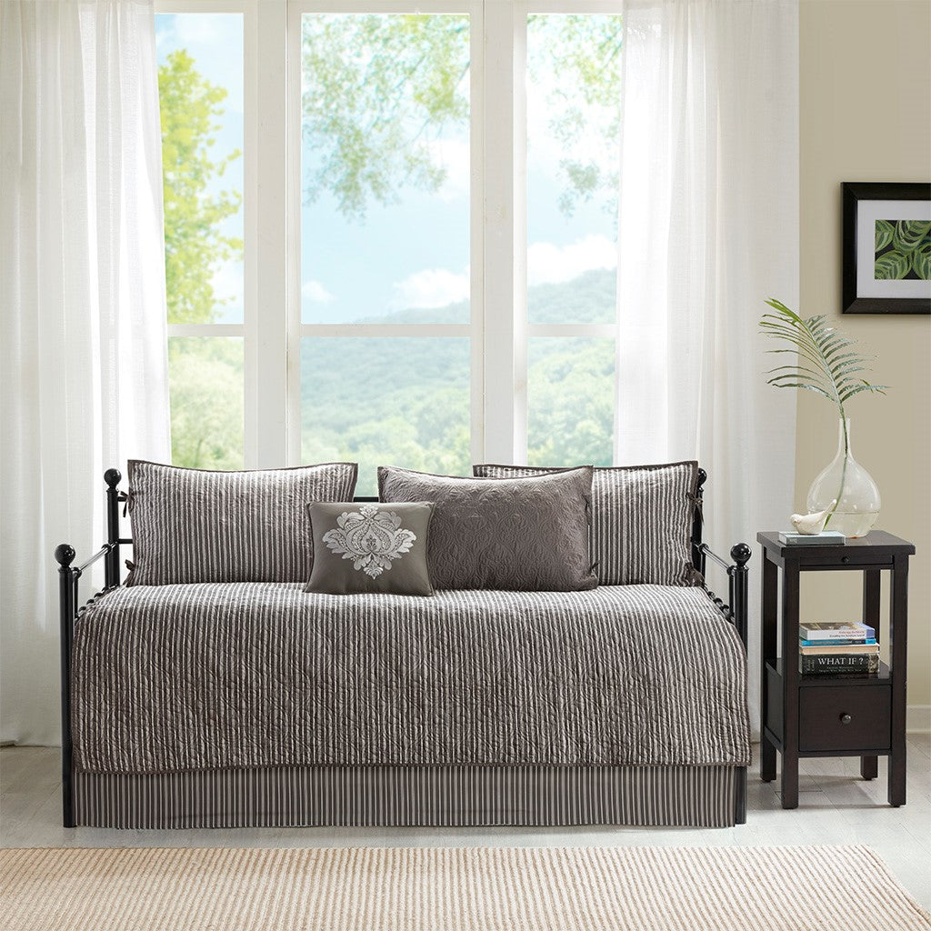 6 Piece Reversible Daybed Cover Set Dark