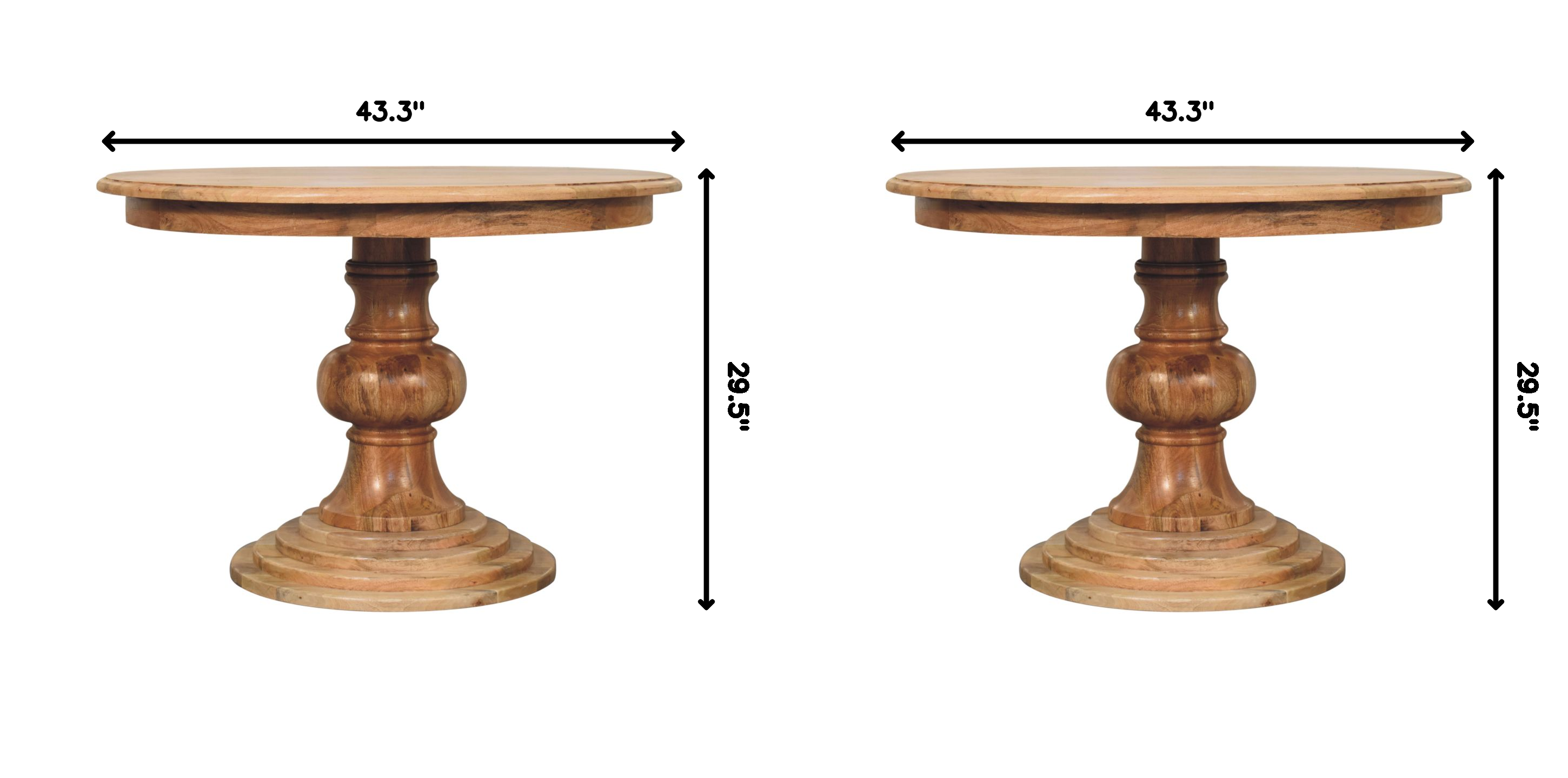 Solid Wood Round Turned Dining Table