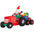 Outsunny 9ft Christmas Inflatable Santa Claus Trailer