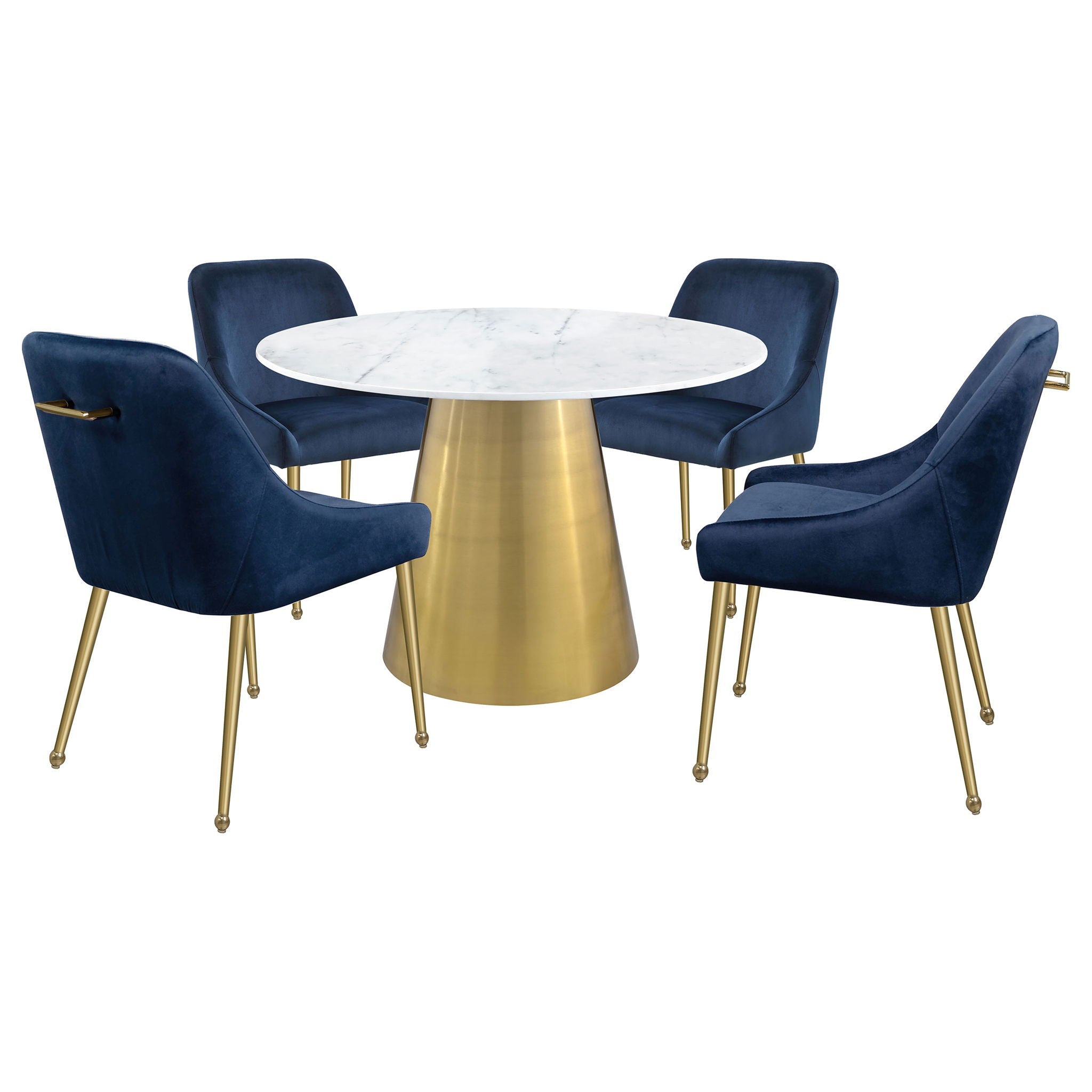 Earline - Round Dining Table - White Marble