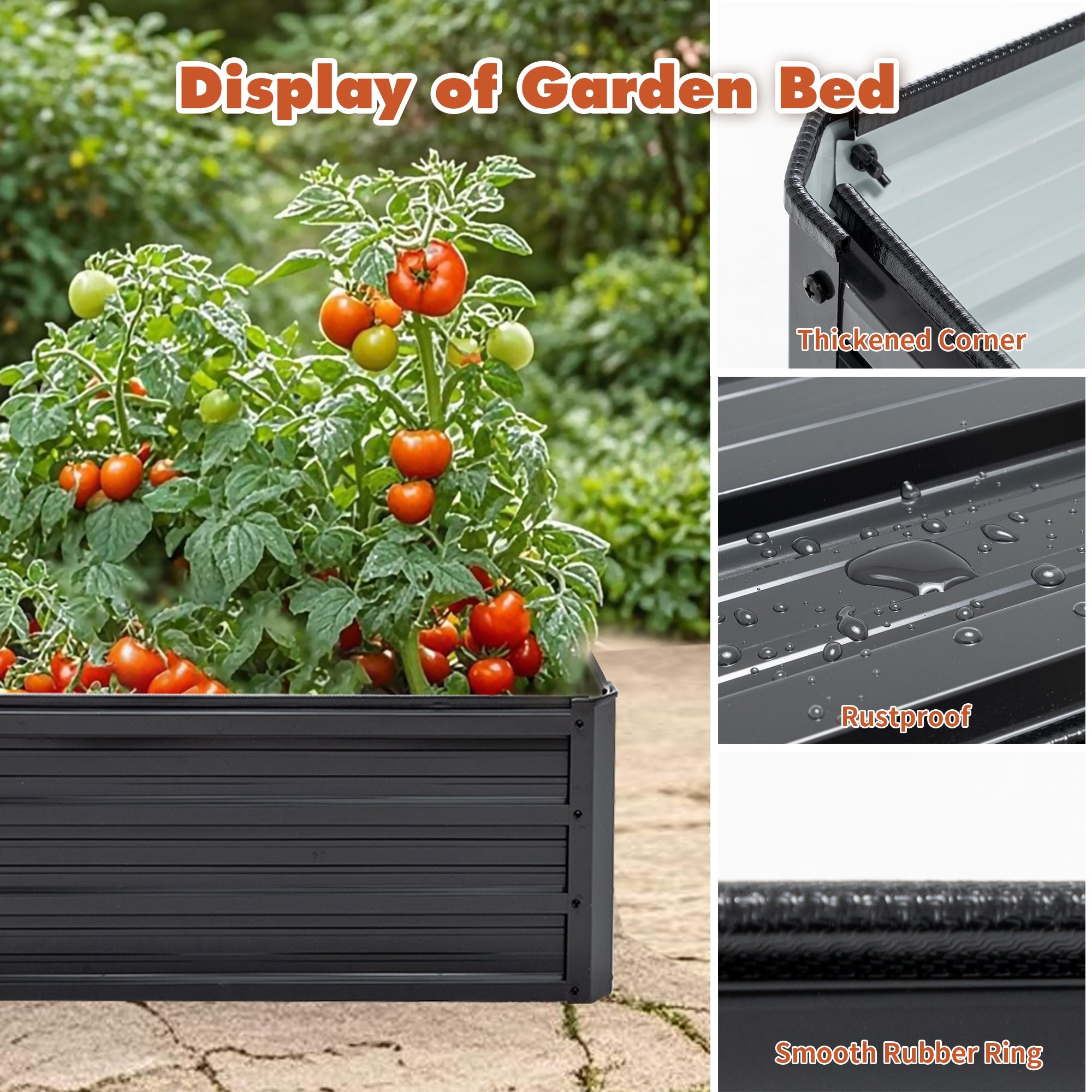 4x3x1ft Metal Raised Garden Bed