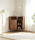 Modern Narrow Wooden Corner Storage Cabinet