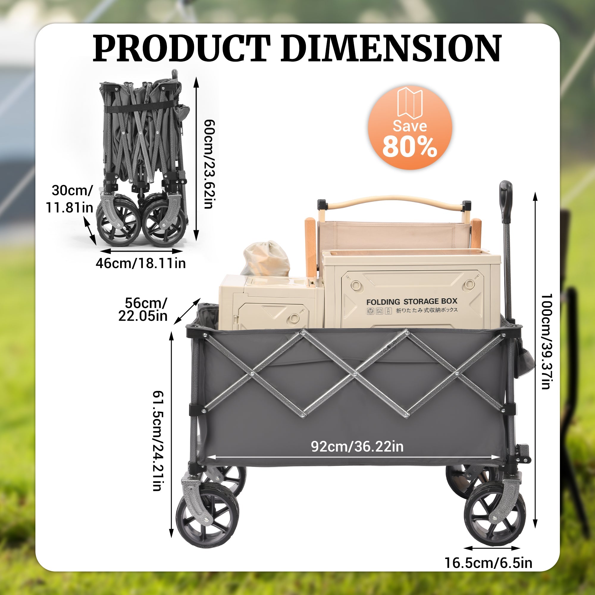 Portable 400L Collapsible Wagon
