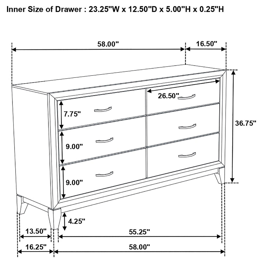 Cabrillo - 6 Drawer Dresser - Gray