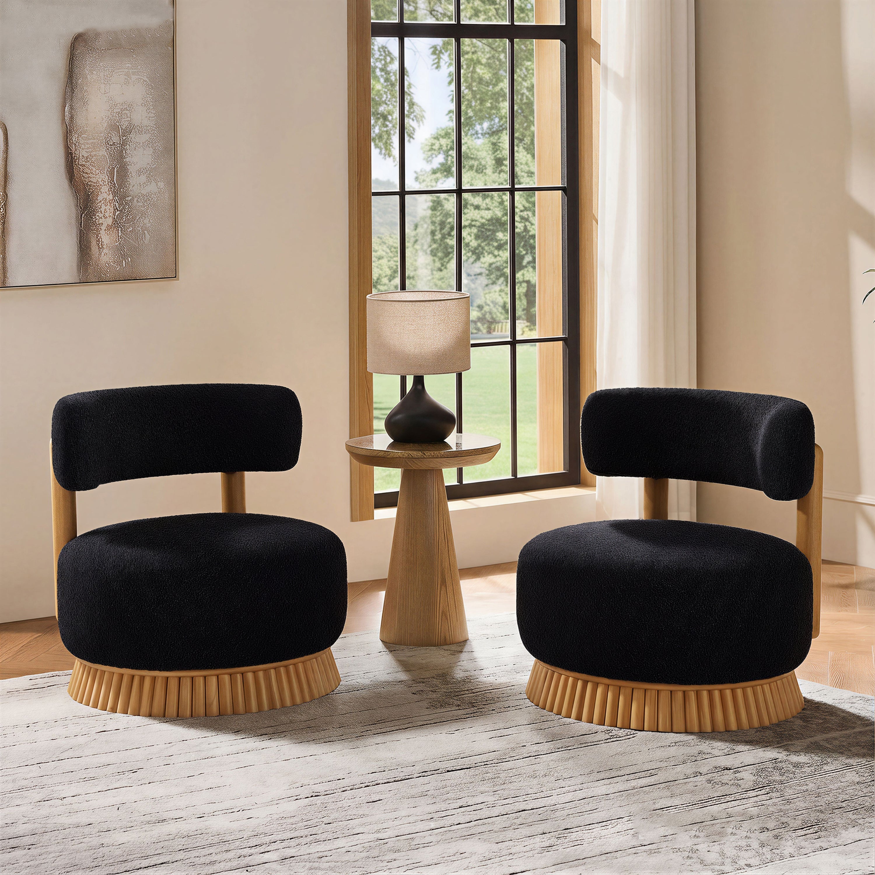 Modern 27.5" W Farmhouse Armless Chair Set of 2