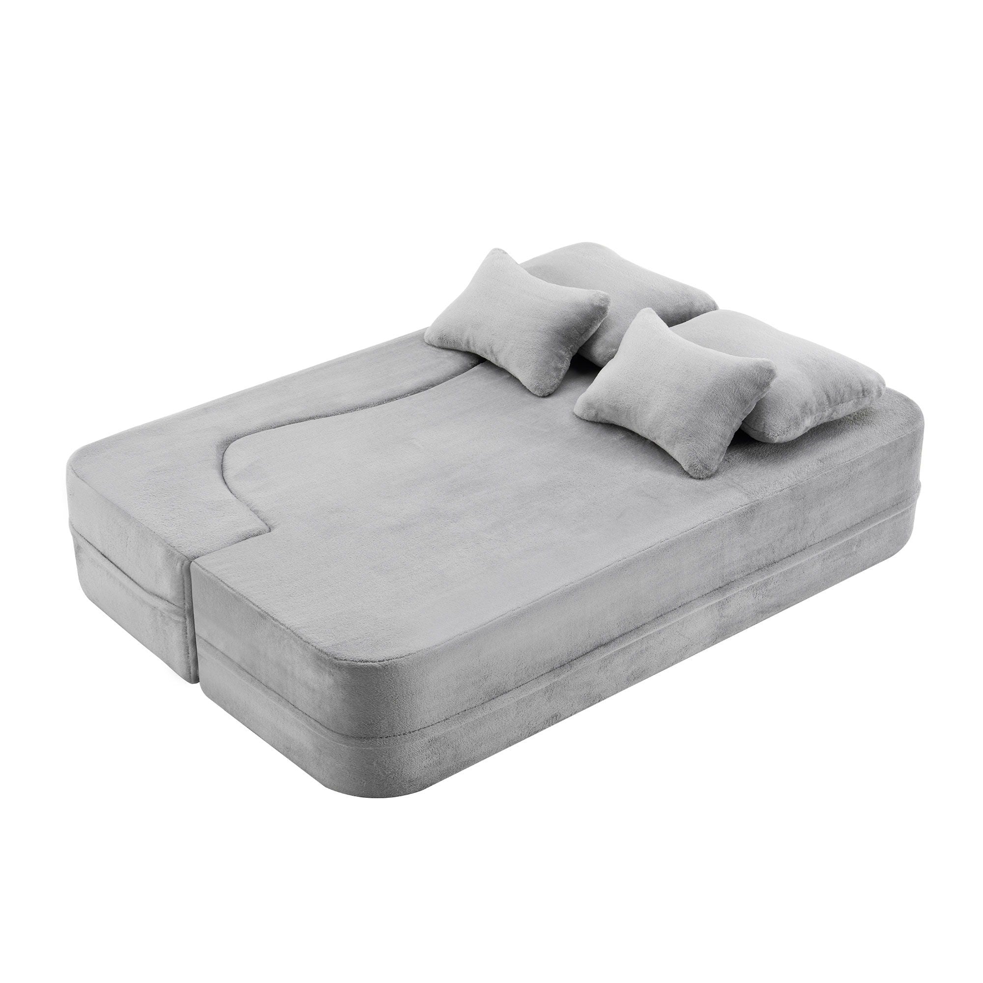 Modern Floor Sofa With 4 Pillows