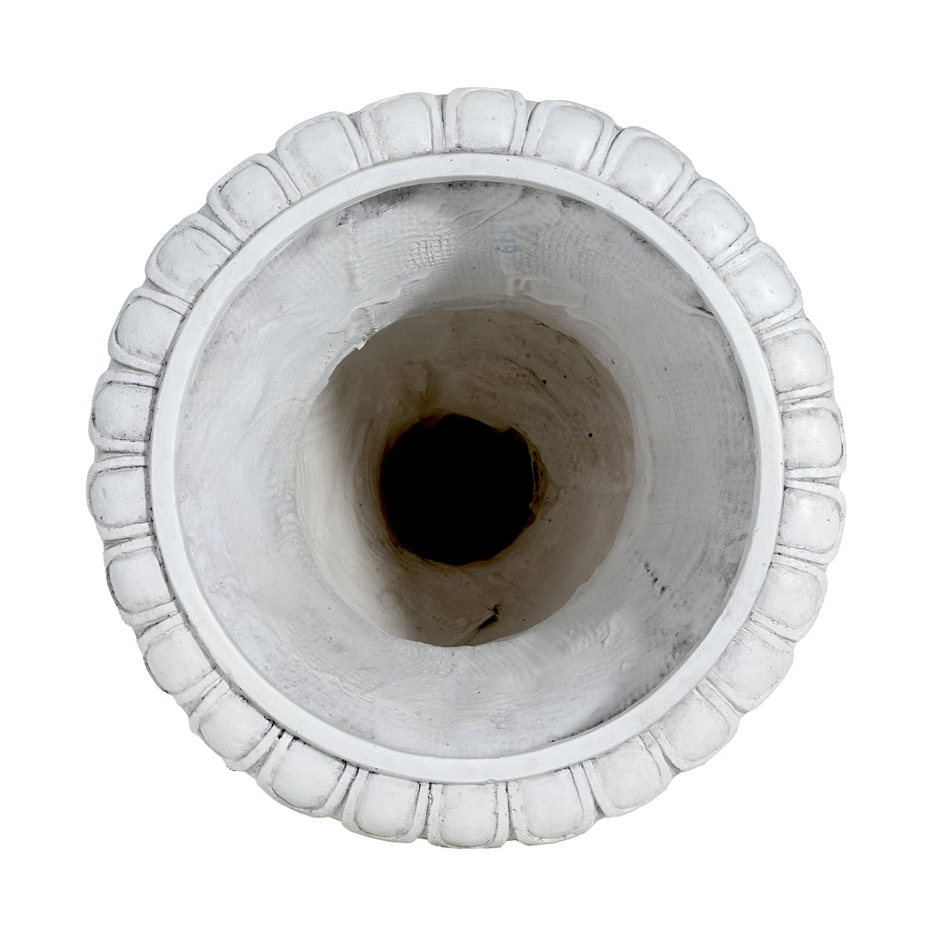 Outdoor Garden Urn Planter, Antique White