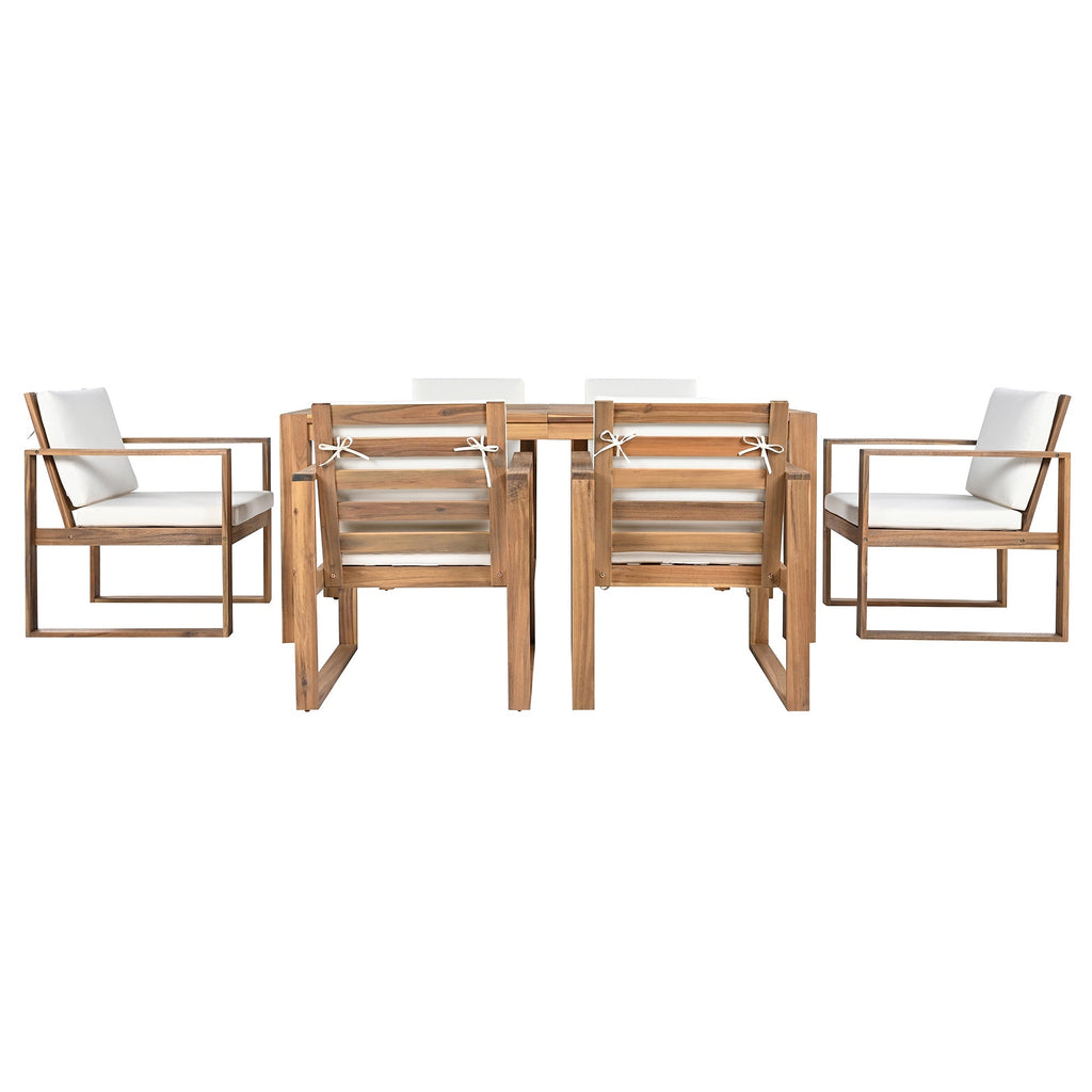 TREXM Patio Table and Chairs Set, 7-Piece Outdoor Dining Set for 6