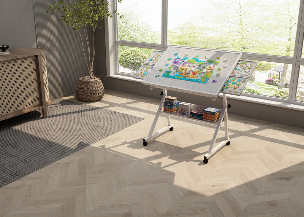 1500 Pieces Jigsaw Puzzle Metal Table Board with 4 Trays