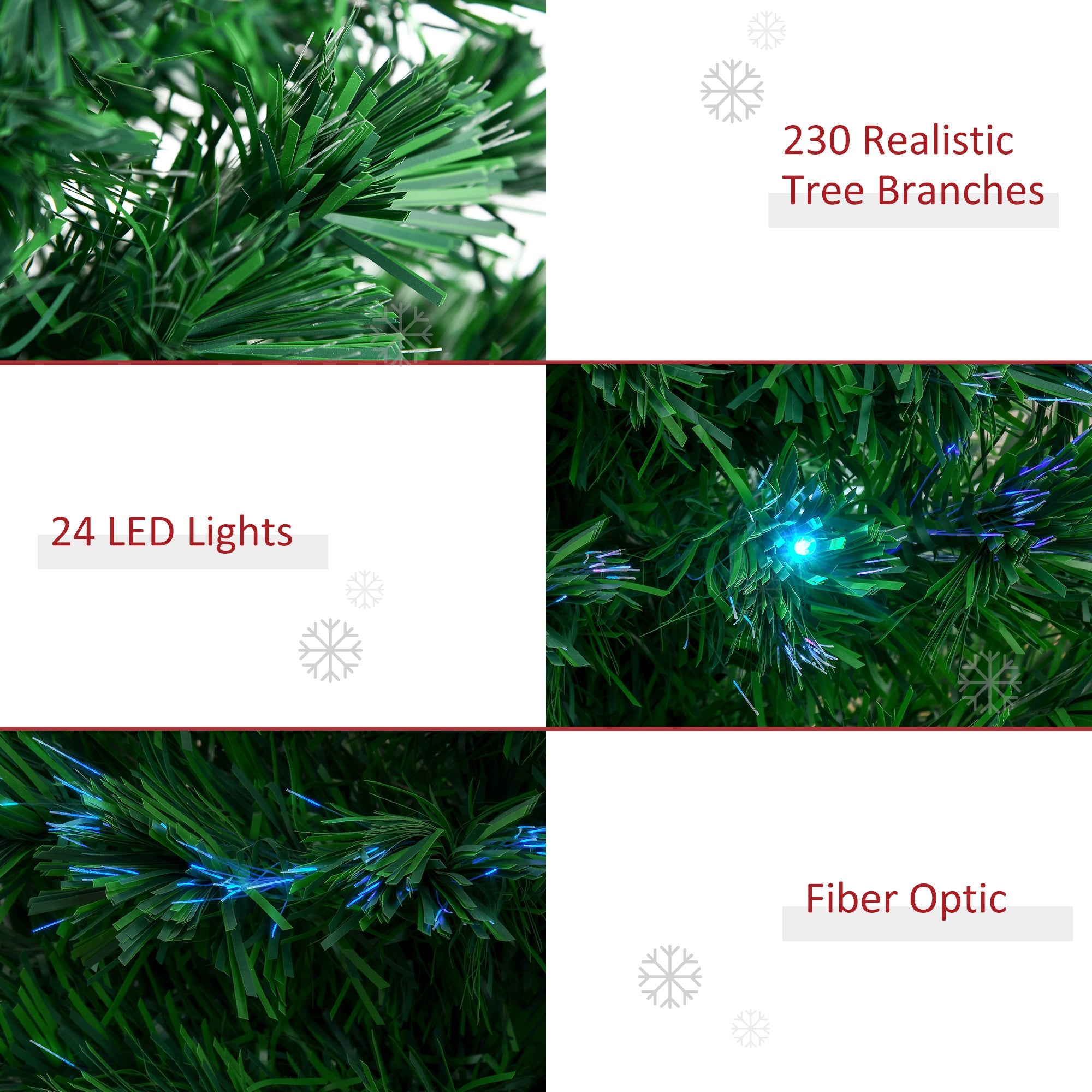 HOMCOM 6' Tall Douglas Fir Pre-Lit Artificial Christmas Tree