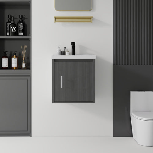 20 Inch Floating Bathroom Vanity with Sink, Soft-Close Door, Ceramic Sink, Plywood