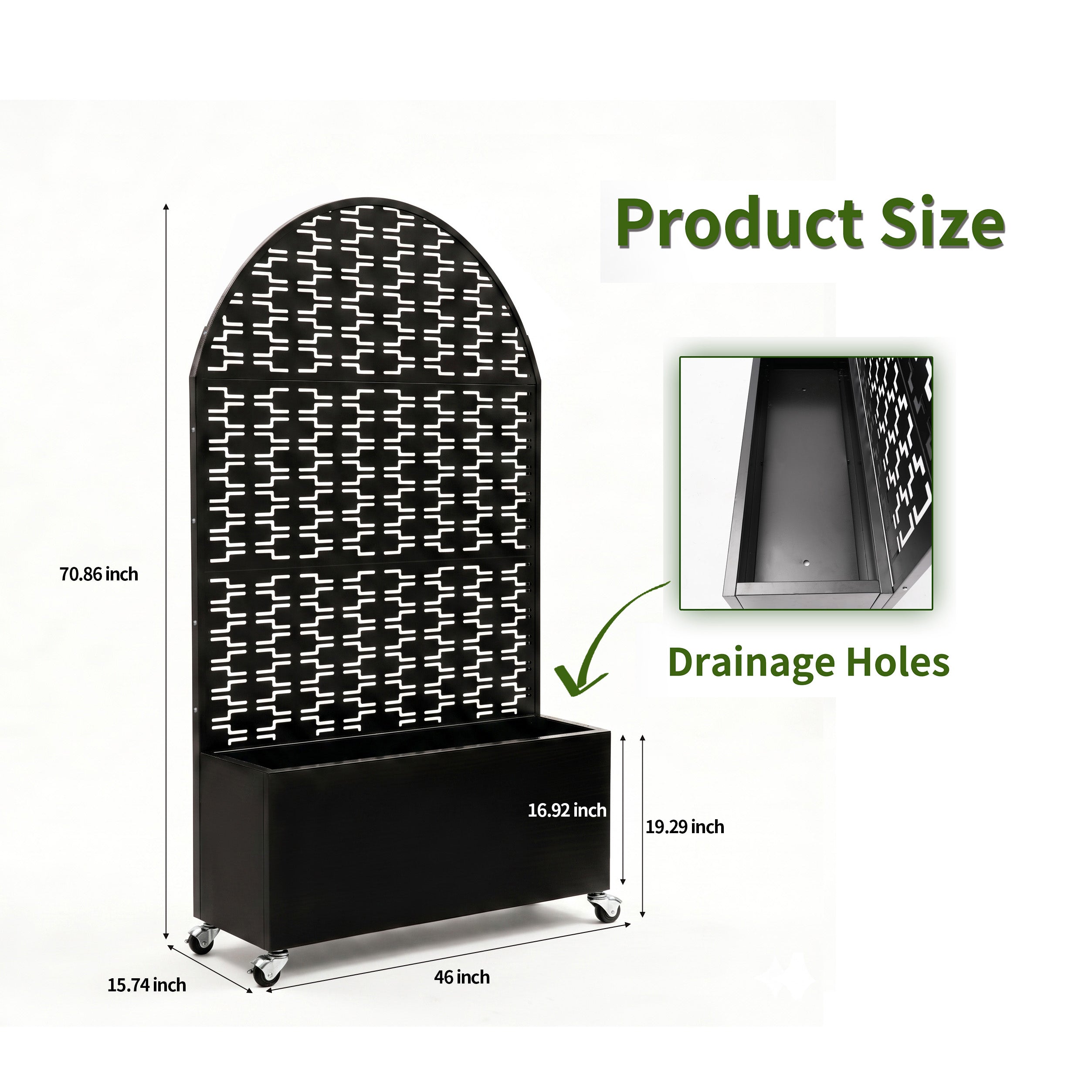 Arched Decorative Privacy Screen with Planter Box